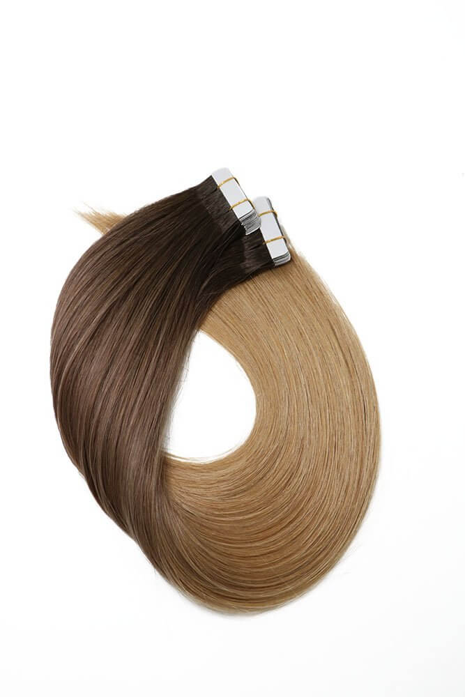 9A Dark Brown Fading to Chestnut Brown and Honey Blonde Double Sided Tape In Remy Human Hair Extensions (20pcs/50g #2T6T27)