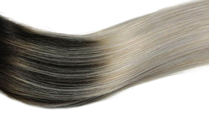 9A Ombre Natural Black to Silver Gray Tape In Remy Human Hair Extensions (20pcs/50g)