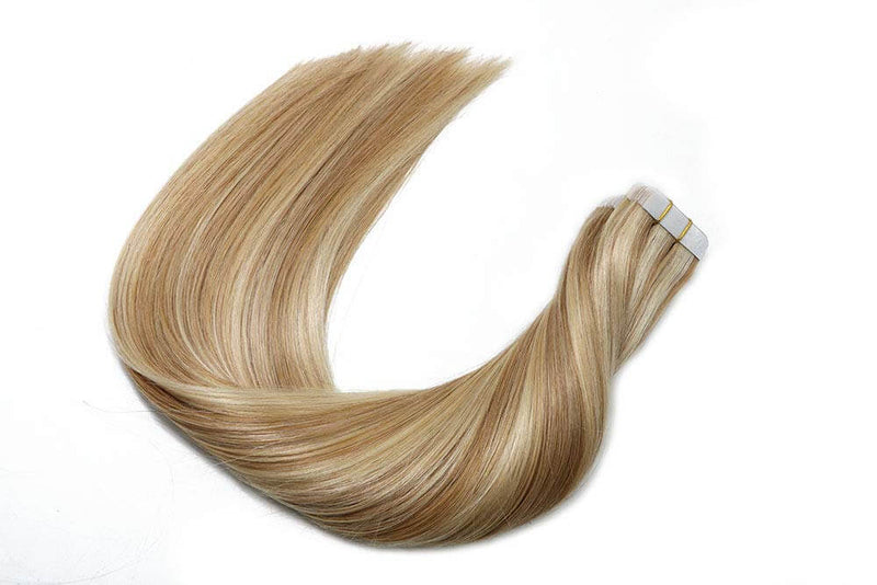 9A Golden Brown Highlighted Blonde Piano Color Double Sided Tape In Remy Human Hair Extensions (20pcs/50g #12P613)